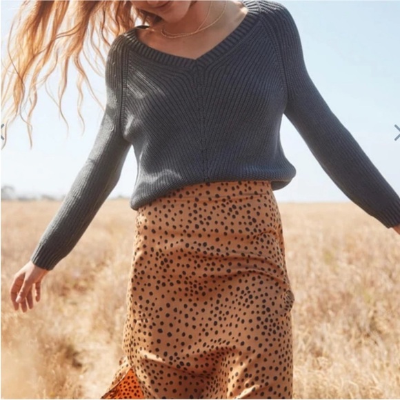 Marine Layer Ezra Cozy Cotton V-Neck Blue-Grey Sweater Size M NWT - Picture 3 of 8